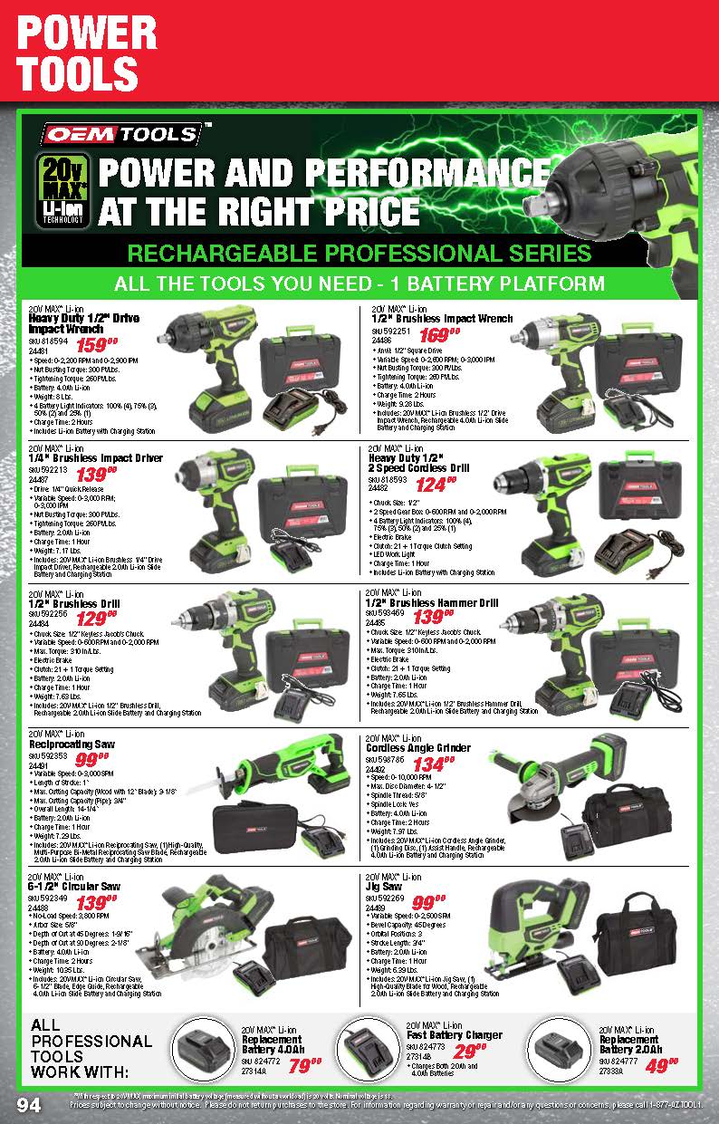 Tools & Equipment Quarterly